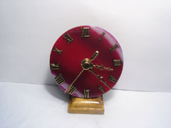 red gemstone desk clocks