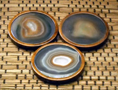 green gemstone beer coasters