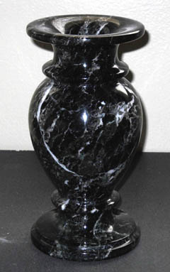 black lightning marble vase
