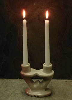 double stone candle holders